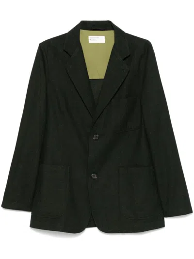 Universal Works Upcycled-tweed Blazer In Green