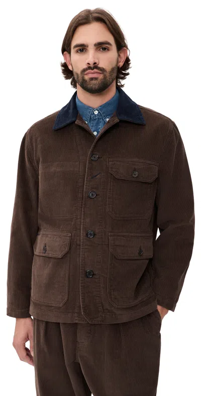 Universal Works Utility Corduroy Jacket Cacao In Brown