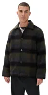 Universal Works Wayfarer Jacket Black/brown In Green