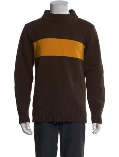 Pre-owned Universal Works Wool Colorblock Pattern Pullover In Brown