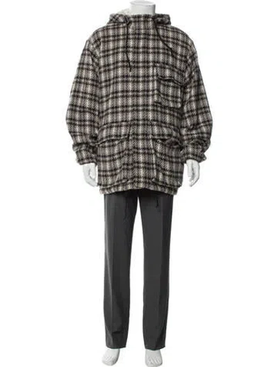 Pre-owned Universal Works Wool Plaid Print Parka In Multi