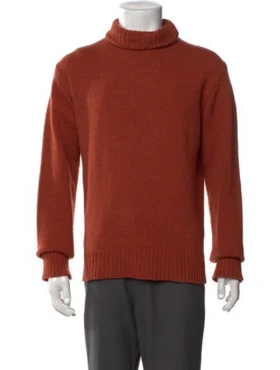 Pre-owned Universal Works Wool Turtleneck Pullover In Orange