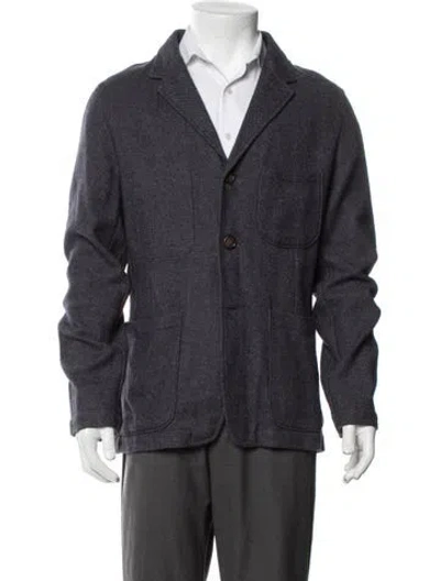 Pre-owned Universal Works Wool Tweed Pattern Blazer In Blue