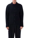 Universal Works Wool-blend Button Front Overshirt Jacket In Black