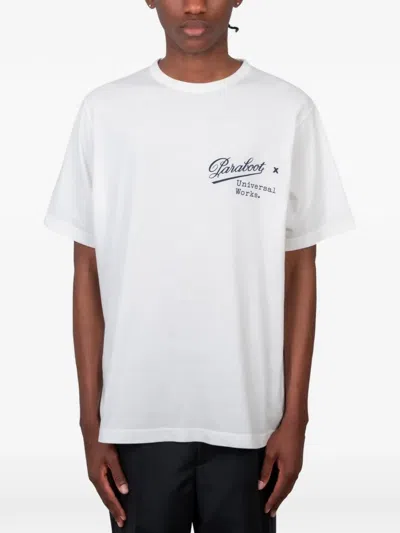 Universal Works X Paraboot Graphic-print Cotton T-shirt In White