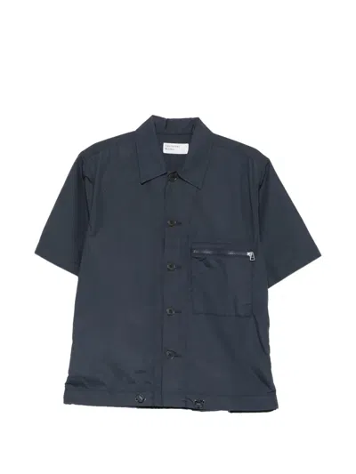 Universal Works Zip-pocket Short-sleeve Shirt In Blue