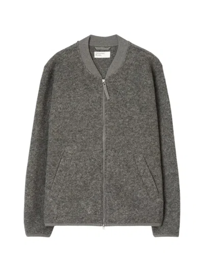 Universal Works Zip-up Bomber Jacket In Gray
