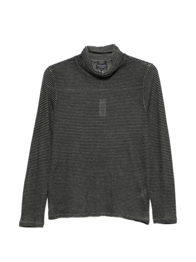 Universel Striped High-neck T-shirt In Gray
