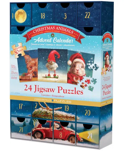 University Games Incorporated Christmas Animals Advent Calendar 24 Jigsaw Puzzles, 24 X 50 Pieces In No Color