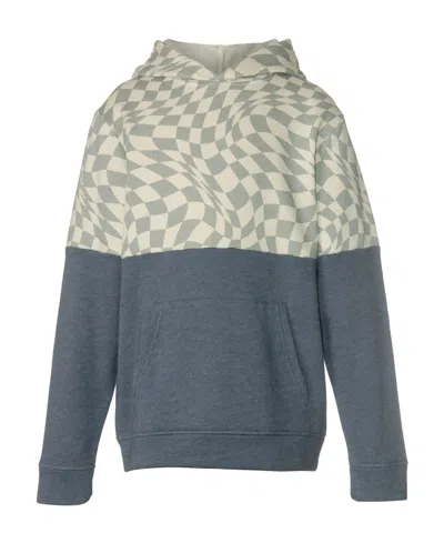 Univibe Kids' Big Boys Jace Pattern Blocked Fleece Hoodie In Sandstone