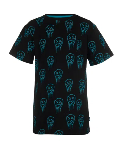 Univibe Kids' Big Boys Kevin Smiley Print Crew T-shirt In Black