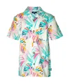 Univibe Big Boys Leopard Floral Print Short Sleeve Woven Shirt