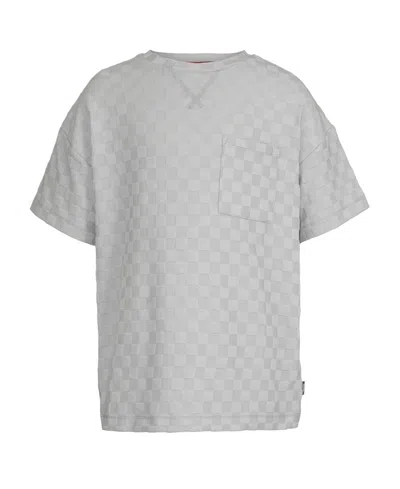 Univibe Kids' Big Boys Millwall Jacquard Checker Crew T-shirt In Gray