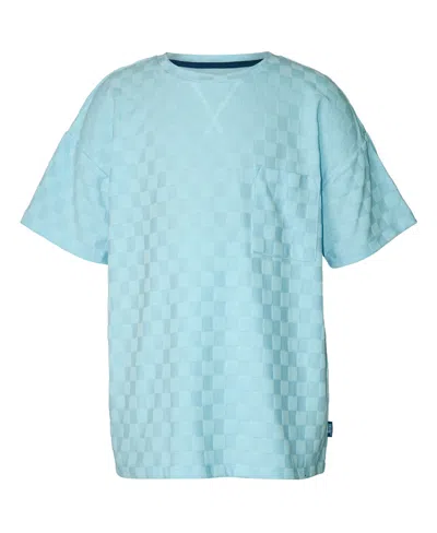 Univibe Kids' Big Boys Millwall Jacquard Checker Crew T-shirt In Powder Blue