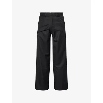 Unknown Womens Panels Wide-leg Woven Trousers Black Xs