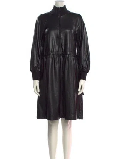 Pre-owned Unlabel Mock Neck Knee-length Dress In Black