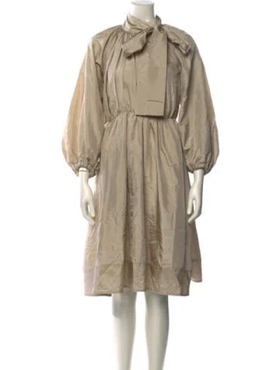 Pre-owned Unlabel Mock Neck Knee-length Dress In Neutral