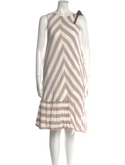 Pre-owned Unlabel Striped Knee-length Dress In Neutral