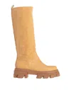 Unlace Knee Boots In Beige