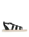 Unlace Toe Strap Sandals In Black