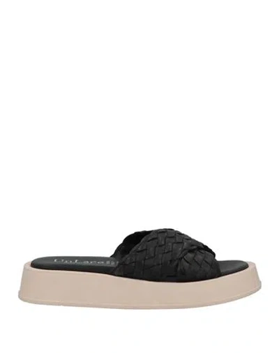 Unlace Woman Sandals Black Size 5 Soft Leather