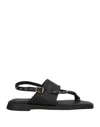 Unlace Toe Strap Sandals In Black