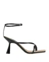 Unlace Toe Strap Sandals In Black