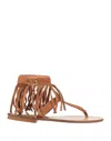 Unlace Toe Strap Sandals In Brown
