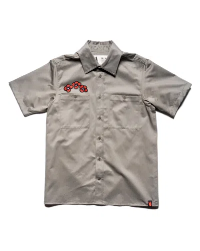 Unless Collective Men's Grey Flowers For You Work Shirt - M