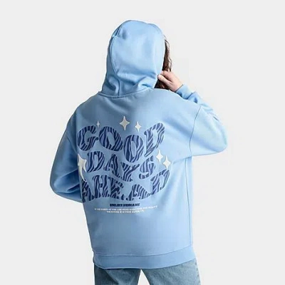 Unlike Humans Women's Good Days Zebra Print Pullover Hoodie