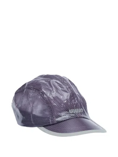 Unna Grid-pattern Five-panel Cap Hat In Gray