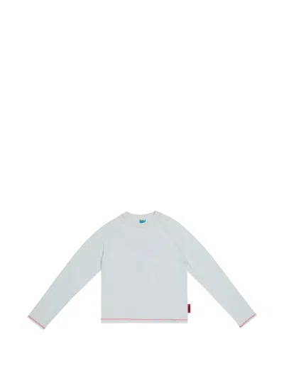 Unna 조깅 4 펀 콘트라스트 스티치 긴소매 티셔츠 In Blue