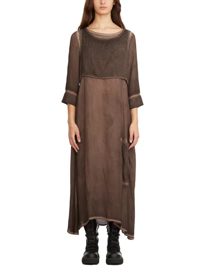 Un-namable Abito Lungo In Cotone In Brown