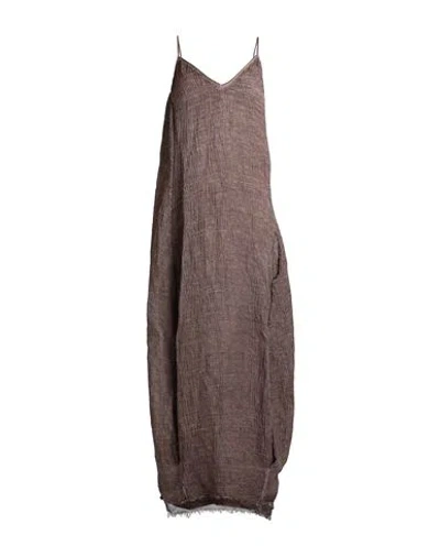 Un-namable Woman Maxi Dress Brown Size 4 Linen, Silk, Viscose