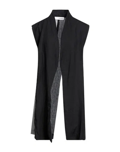 Un-namable Woman Vest Black Size 8 Hemp, Linen, Viscose, Polyamide, Elastane