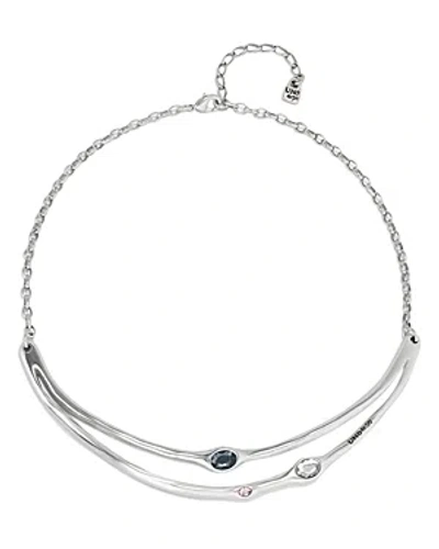 Uno De 50 Sunshine Crystal Double Row Collar Necklace, 14.96-16.53 In Metallic
