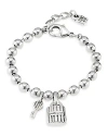 Uno De 50 Lock & Key Beaded Bracelet In Silver