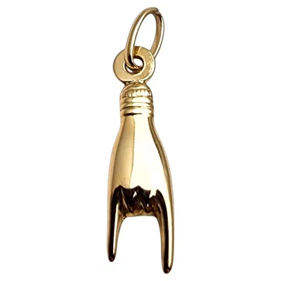 Pre-owned Unoaerre 18 Karat Yellow Gold Small "rock On" Pendant #25051