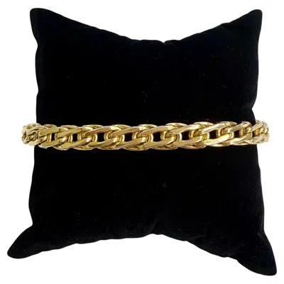 Pre-owned Unoaerre 1980's  Gold Link Bracelet 14k Yellow Gold