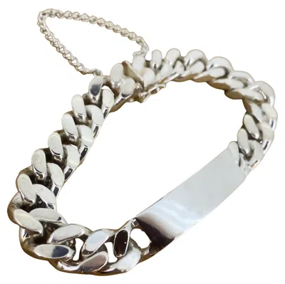 Pre-owned Unoaerre 925 Sterling Silver Solid & Heavy Italian Curb Link Mens' Bracelet In Multi