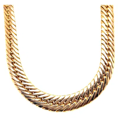 Pre-owned Unoaerre Snake Motif Necklace 14 Karat Yellow Gold 36.1 Grams 16.5 Inches Italy