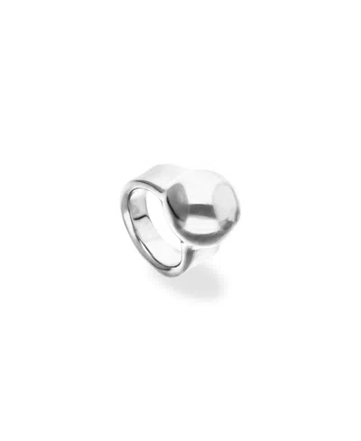 Unode50 18k Gold Alloy Ring With The Shape Of A Ball In Silver
