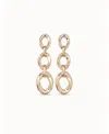 Unode50 18k Gold And Silver Plated Metal Alloy Earring With 3 Links In Gold
