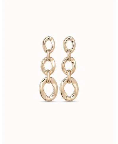 Unode50 18k Gold And Silver Plated Metal Alloy Earring With 3 Links