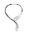 Unode50 18k Gold And Silver Short Adjustable Latigo Necklaces In Silver