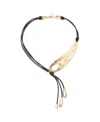 Unode50 18k Gold And Silver Short Adjustable Latigo Necklaces In Gold