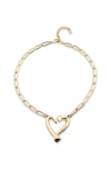 Unode50 18k Gold Pendant With Links And Heart In Gold