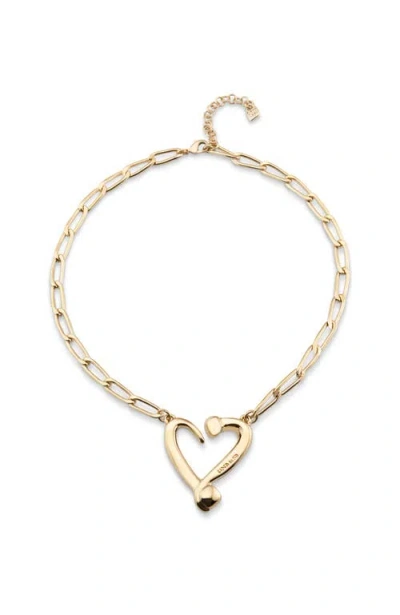 Unode50 18k Gold Pendant With Links And Heart
