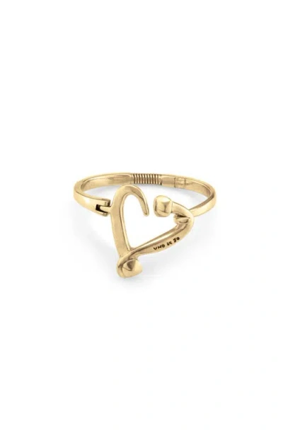 Unode50 18k Gold-plated Bracelet With Nailed Heart, Visible Spring
