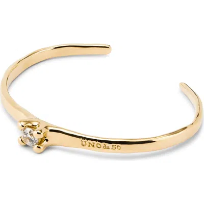 Unode50 18k Gold-plated Cuff Bracelet With White Cubic Zirconia
